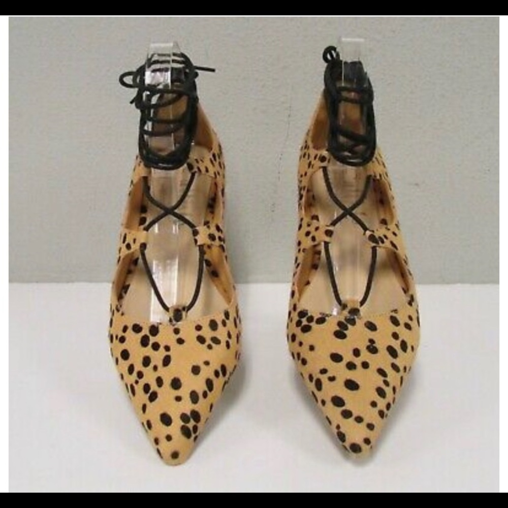 CALLISTO Genuine Cow Hair Ankle Tie Flats